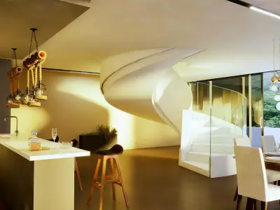 Appartment with spiral stair 3D model