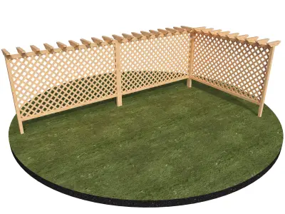 Wooden fence 3D model