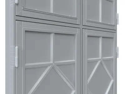 Scandinavian wooden window 3D model