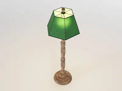 Wooden Floor Lamp 3D model
