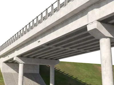 Road bridge one lane 01 3D model