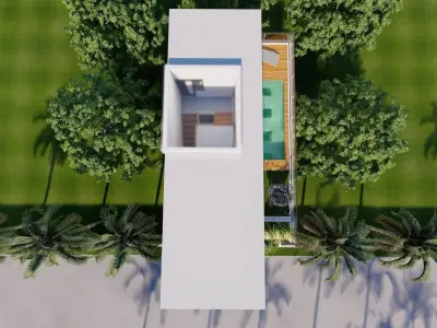 Minimalist House Design 6x12 Meters 2 Floors Plus Swimming Pool 3D print model