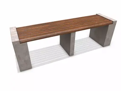 Street Bench 04 Low-poly PBR Low-poly 3D model