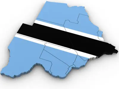 3d Political Map of Botswana 3D model