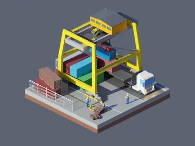 land 38A Low-poly 3D model