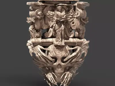 Vampire scull statue 7 3D model