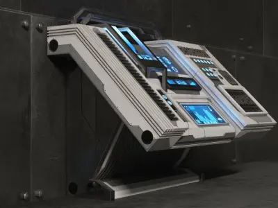 Sci Fi Control Panel Table Low-poly 3D model