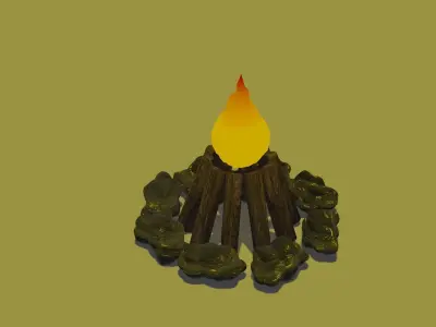 Campfire Free low-poly 3D model