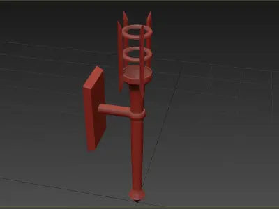 Medieval Torch Low-poly 3D model 20