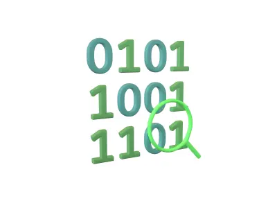 Data Search Icon v1 002 Low-poly 3D model