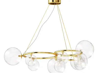Glass Ball Molecular Chandelier 3D model