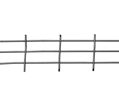 Rustic boundaries bamboo fence Low-poly 3D model