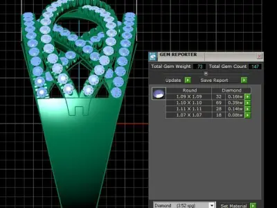 Diamond Ring for Women 3D print model 19