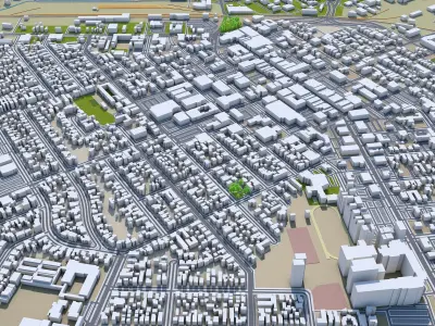 Salinas California USA 20km Low-poly 3D model