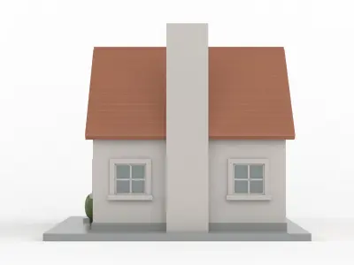 Cartoon House 3D model 10