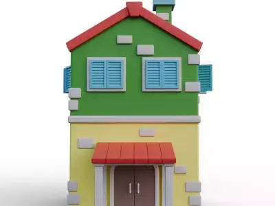 Stylized Island Floating House 10 Model Pack