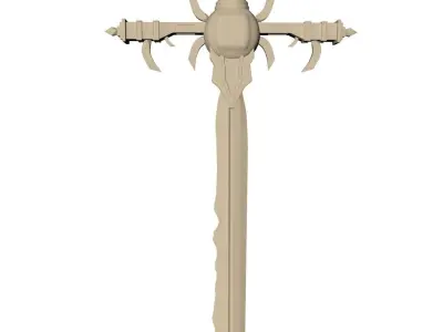 Sci-fi sword for a super villain 2K textures Low-poly 3D model