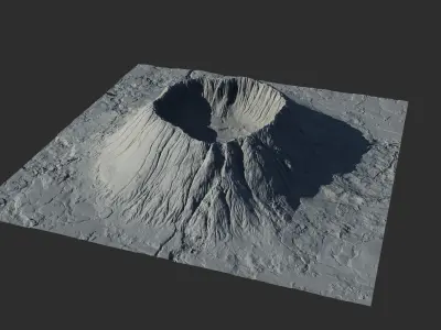 Landscape Environment Volcano 4 Low-poly 3D model