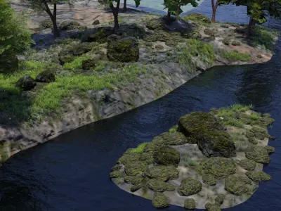 Waterfall Scene 3D model