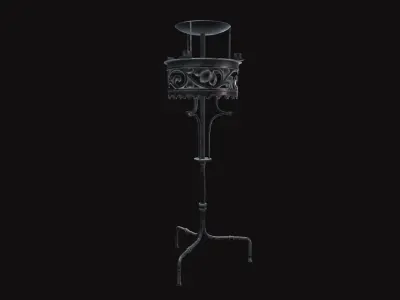 Medieval Torch V20 Low-poly 3D model