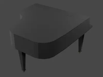 closed grand piano Free 3D model