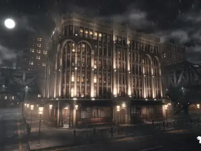 1900s Industrial Environment Low-poly 3D model