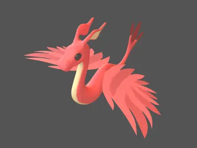 Cartoon Dragon Character v1 003 Low-poly 3D model