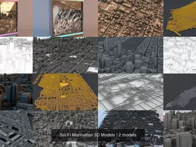 Sci-Fi Manhattan 3D Models 3D Model Pack
