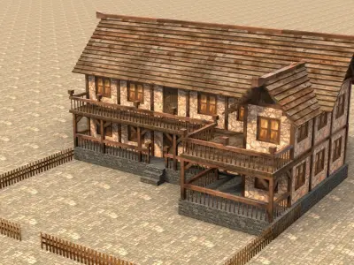 Medieval house fifteen 2 Low-poly 3D model