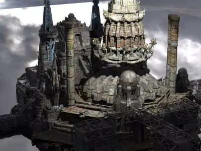 Byzantine Empire city scaffolding   3D model