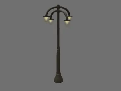 Street Lamp Low-poly 3D model 21