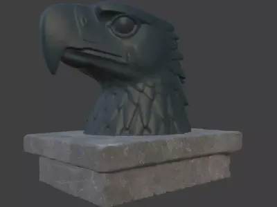 Berlin Tempelhof airport original eagle ww2 head 3D model