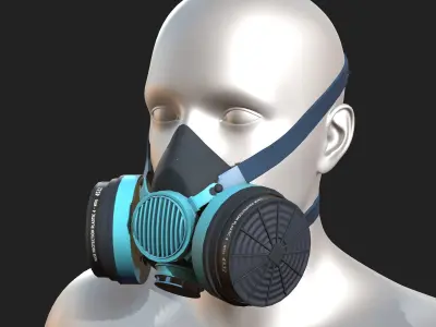Gas mask helmet 3d safety isolated fantasy futuristic  Low-poly 3D model