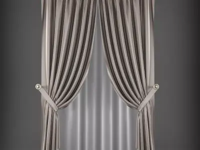 Curtains pair of Low-poly 3D model shop
