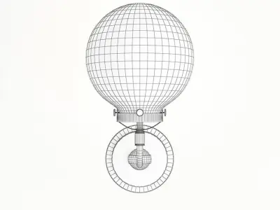 bra bistro globe clear glass single sconce nickel milk 3D model