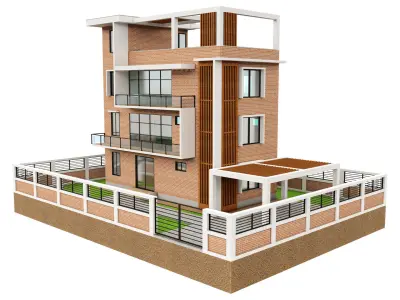 Modern Brick House 2 3D model