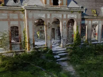 Abandoned Chateau Facade Photoscan  3D model