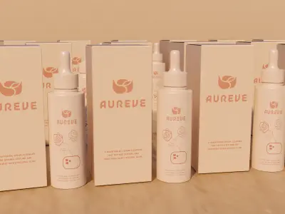 Dropper Bottle 3D Mode Skincare Cosmetic Packaging Free 3D model