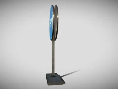 Social Distancing Signage Low-poly 3D model