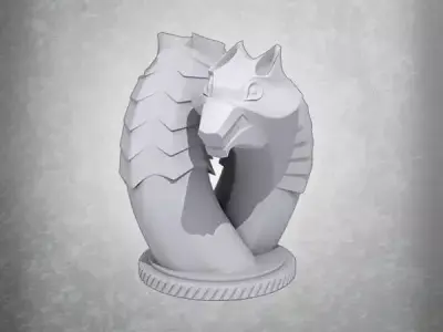 Witcher Silver Sword Double Wolf Head Pommel 3D print model