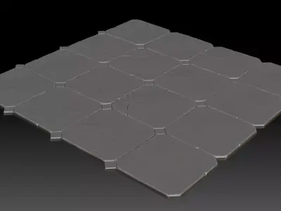 Stylized tile 3D model