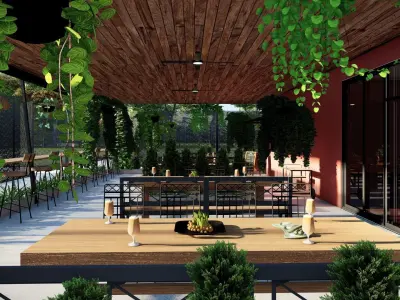 3D Exterior Scene 3D model design garden and landscape 3D 3D model 21