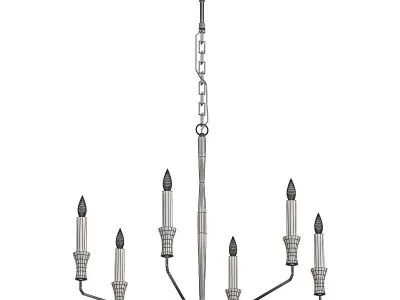 lightstar chandelier with six lights and finish 3D model