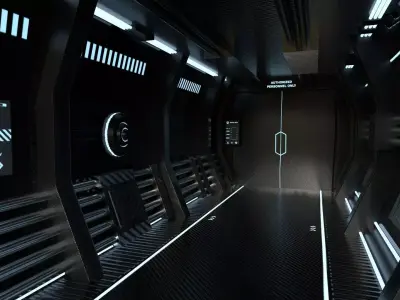 SciFi Black Backdrop - Scenery Full Perm Spaceship Interior Low-poly 3D model