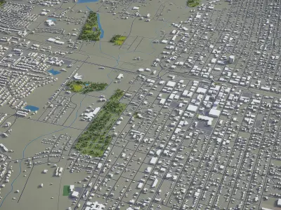 Abilene - Texas  Low-poly 3D model