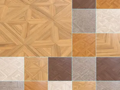 Parquet - Laminate - Wooden floor 17 in 1 Low-poly 3D model