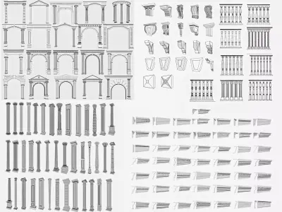 Building Facade Ornaments Collection 3D Model Pack