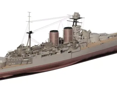 WW2 BRITAIN ROYAL NAVY CRUISER 3D model