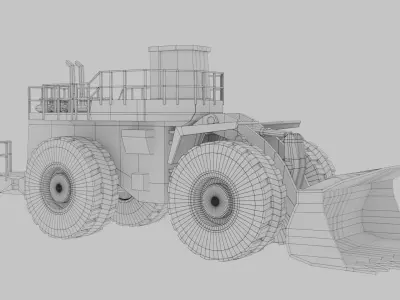Wheel Loader Komatsu WA1200 Low-poly 3D model