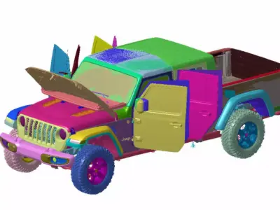 Jeep Gladiator Rubicon 4x4 2020 Vehicle 3d scan model 3D model